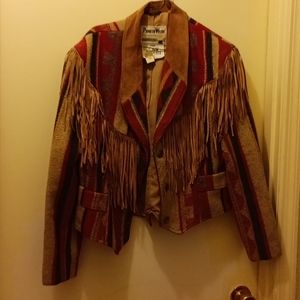 Pioneer wear brown short fringe jacket